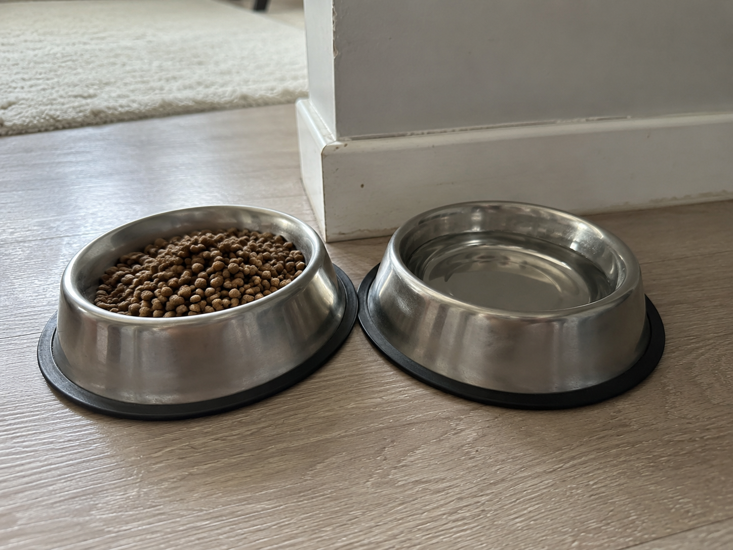 Die Wasserstelle steht direkt neben dem Futter